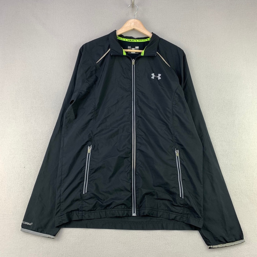 Under Armour Storm Launch Running Jacket Mens Large Black Full-Zip Performance